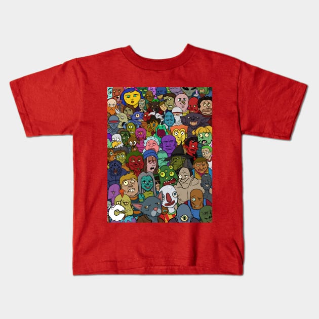 Creepy Creature Coloring Collection - Cover Art Kids T-Shirt by ChurchOfRobot